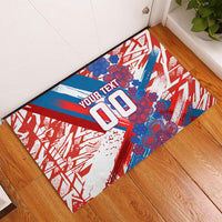 Personalized Paraguay Soccer Rubber Doormat Lion Football Mascot - Guarani Folk Art - Traditional Harp And Guitar