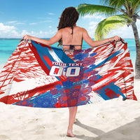 Personalized Paraguay Soccer Sarong Lion Football Mascot - Guarani Folk Art - Traditional Harp And Guitar