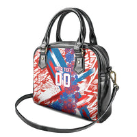 Personalized Paraguay Soccer Shoulder Handbag Lion Football Mascot - Guarani Folk Art - Traditional Harp And Guitar