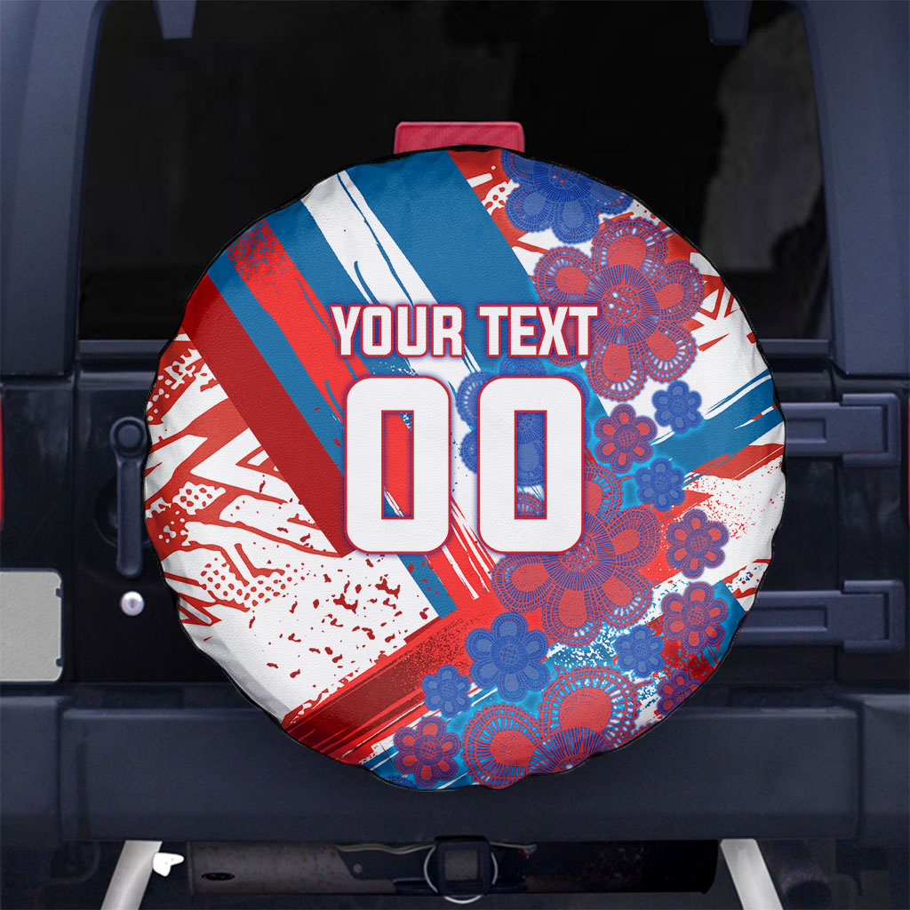 Personalized Paraguay Soccer Spare Tire Cover Lion Football Mascot - Guarani Folk Art - Traditional Harp And Guitar