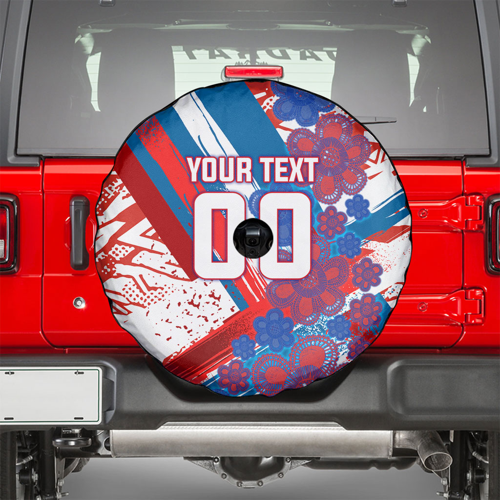 Personalized Paraguay Soccer Spare Tire Cover Lion Football Mascot - Guarani Folk Art - Traditional Harp And Guitar