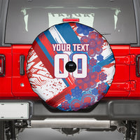 Personalized Paraguay Soccer Spare Tire Cover Lion Football Mascot - Guarani Folk Art - Traditional Harp And Guitar