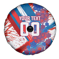 Personalized Paraguay Soccer Spare Tire Cover Lion Football Mascot - Guarani Folk Art - Traditional Harp And Guitar
