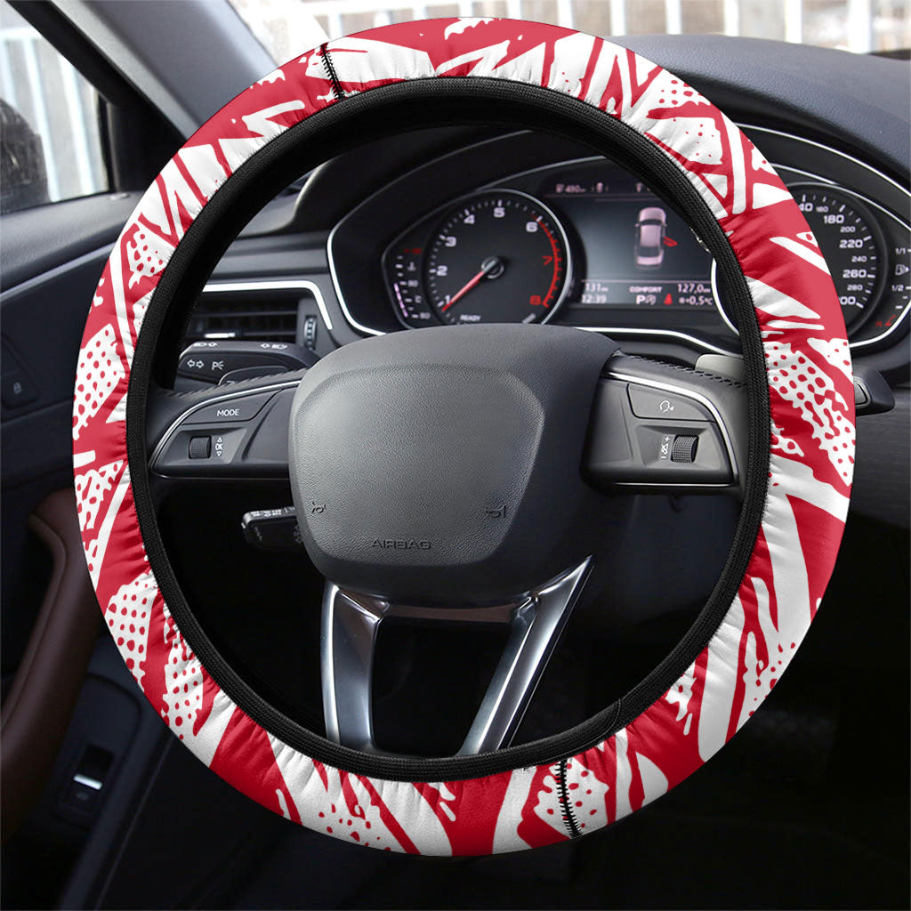 Paraguay Soccer Steering Wheel Cover Lion Football Mascot - Guarani Folk Art - Traditional Harp And Guitar