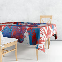 Personalized Paraguay Soccer Tablecloth Lion Football Mascot - Guarani Folk Art - Traditional Harp And Guitar