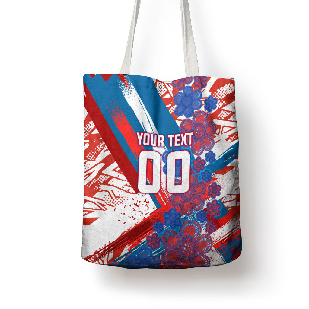 Personalized Paraguay Soccer Tote Bag Lion Football Mascot - Guarani Folk Art - Traditional Harp And Guitar