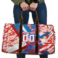 Personalized Paraguay Soccer Travel Bag Lion Football Mascot - Guarani Folk Art - Traditional Harp And Guitar