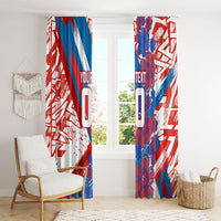 Personalized Paraguay Soccer Window Curtain Lion Football Mascot - Guarani Folk Art - Traditional Harp And Guitar