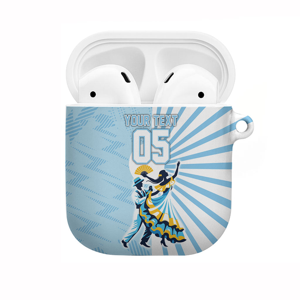 Personalized Uruguay Soccer AirPods Case Cultural Dance Drums Sun Emblem Dynamic Flag
