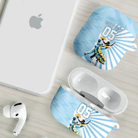 Personalized Uruguay Soccer AirPods Case Cultural Dance Drums Sun Emblem Dynamic Flag