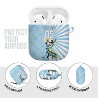 Personalized Uruguay Soccer AirPods Case Cultural Dance Drums Sun Emblem Dynamic Flag