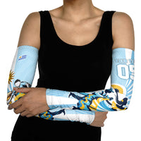 Personalized Uruguay Soccer Arm Sleeves Cultural Dance Drums Sun Emblem Dynamic Flag