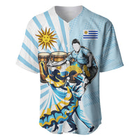 Personalized Uruguay Soccer Baseball Jersey Cultural Dance Drums Sun Emblem Dynamic Flag