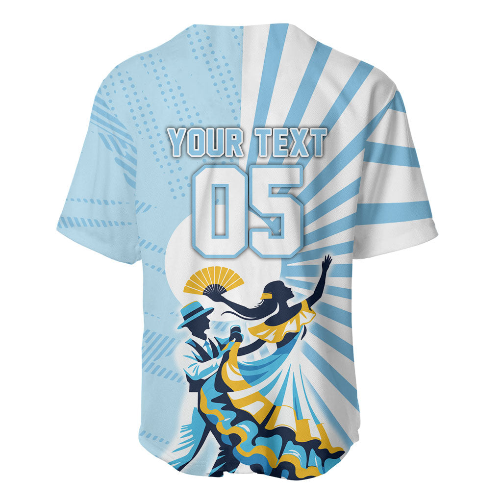 Personalized Uruguay Soccer Baseball Jersey Cultural Dance Drums Sun Emblem Dynamic Flag