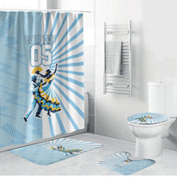 Personalized Uruguay Soccer Bathroom Set Cultural Dance Drums Sun Emblem Dynamic Flag