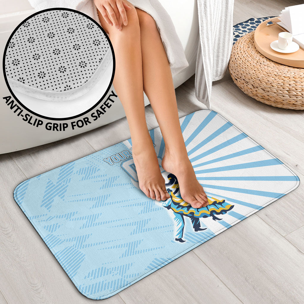 Personalized Uruguay Soccer Bathroom Set Cultural Dance Drums Sun Emblem Dynamic Flag
