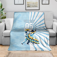 Personalized Uruguay Soccer Blanket Cultural Dance Drums Sun Emblem Dynamic Flag