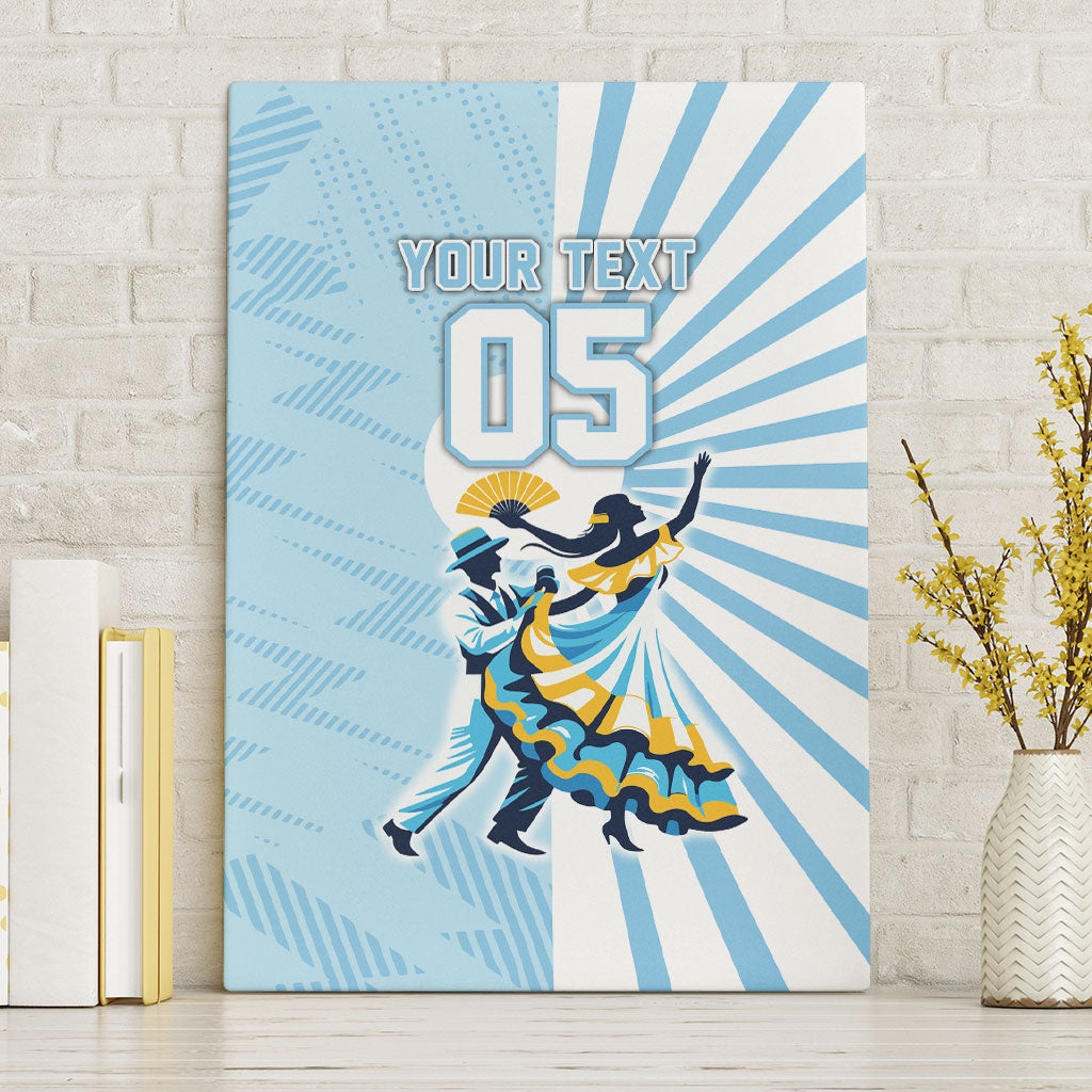 Personalized Uruguay Soccer Canvas Wall Art Cultural Dance Drums Sun Emblem Dynamic Flag