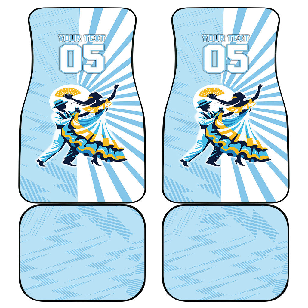 Personalized Uruguay Soccer Car Mats Cultural Dance Drums Sun Emblem Dynamic Flag