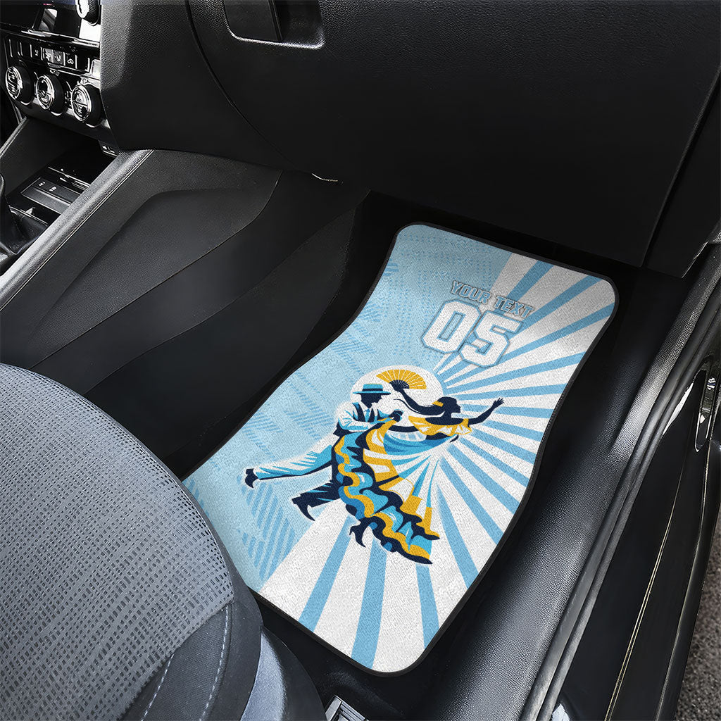 Personalized Uruguay Soccer Car Mats Cultural Dance Drums Sun Emblem Dynamic Flag