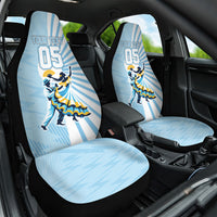 Personalized Uruguay Soccer Car Seat Cover Cultural Dance Drums Sun Emblem Dynamic Flag
