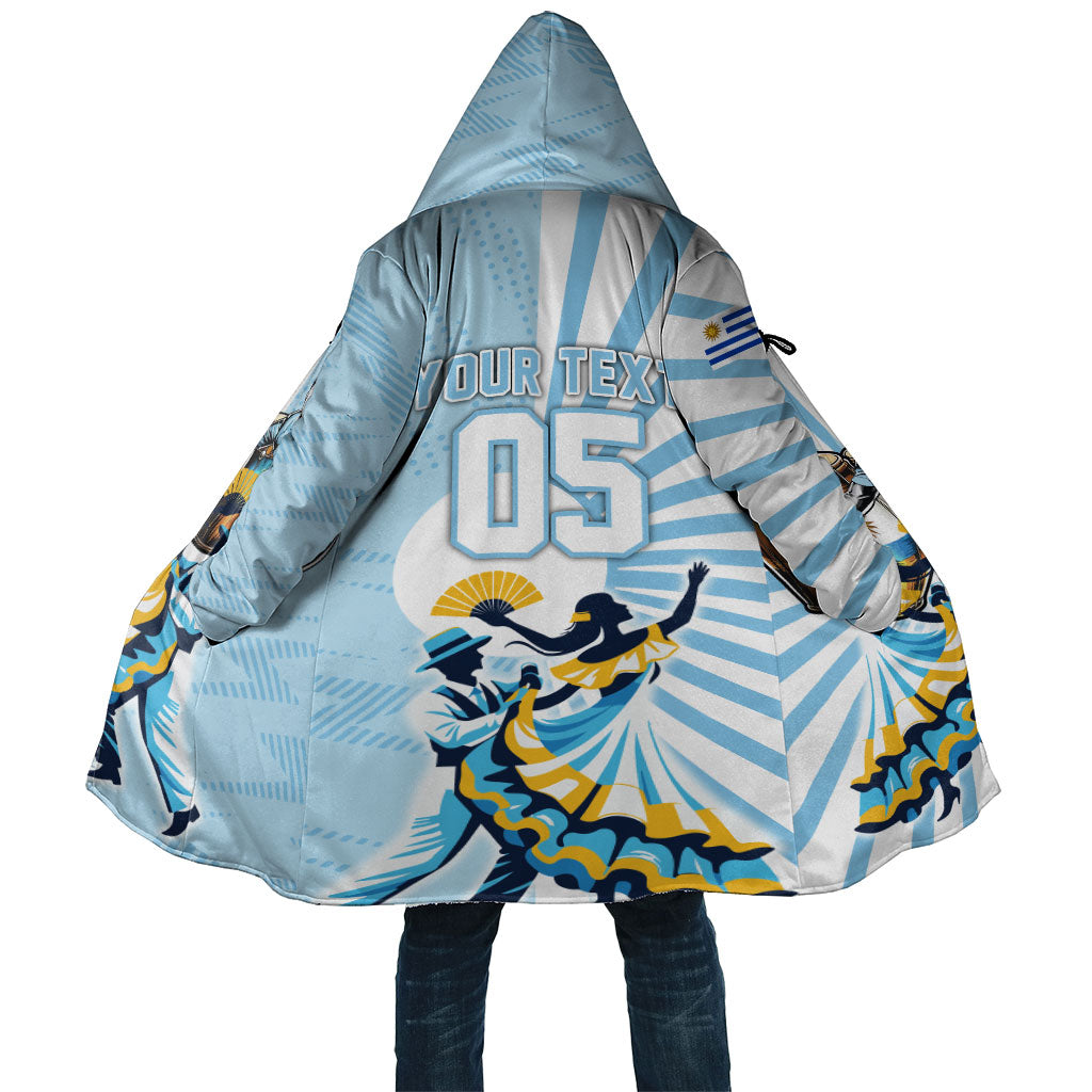 Personalized Uruguay Soccer Cloak Cultural Dance Drums Sun Emblem Dynamic Flag