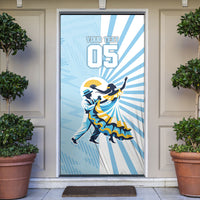 Personalized Uruguay Soccer Door Cover Cultural Dance Drums Sun Emblem Dynamic Flag