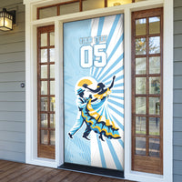 Personalized Uruguay Soccer Door Cover Cultural Dance Drums Sun Emblem Dynamic Flag