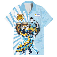 Personalized Uruguay Soccer Hawaiian Shirt Cultural Dance Drums Sun Emblem Dynamic Flag
