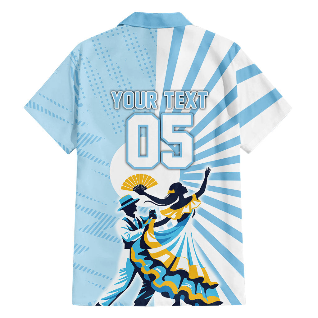 Personalized Uruguay Soccer Hawaiian Shirt Cultural Dance Drums Sun Emblem Dynamic Flag