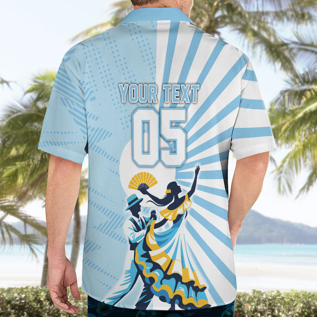 Personalized Uruguay Soccer Hawaiian Shirt Cultural Dance Drums Sun Emblem Dynamic Flag