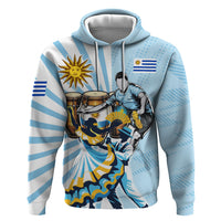 Personalized Uruguay Soccer Hoodie Cultural Dance Drums Sun Emblem Dynamic Flag