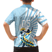 Personalized Uruguay Soccer Kid Hawaiian Shirt Cultural Dance Drums Sun Emblem Dynamic Flag