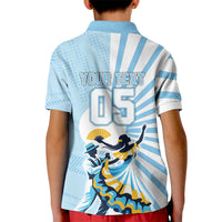 Personalized Uruguay Soccer Kid Polo Shirt Cultural Dance Drums Sun Emblem Dynamic Flag