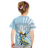 Personalized Uruguay Soccer Kid T Shirt Cultural Dance Drums Sun Emblem Dynamic Flag