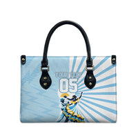 Personalized Uruguay Soccer Leather Bag Cultural Dance Drums Sun Emblem Dynamic Flag
