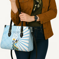 Personalized Uruguay Soccer Leather Bag Cultural Dance Drums Sun Emblem Dynamic Flag
