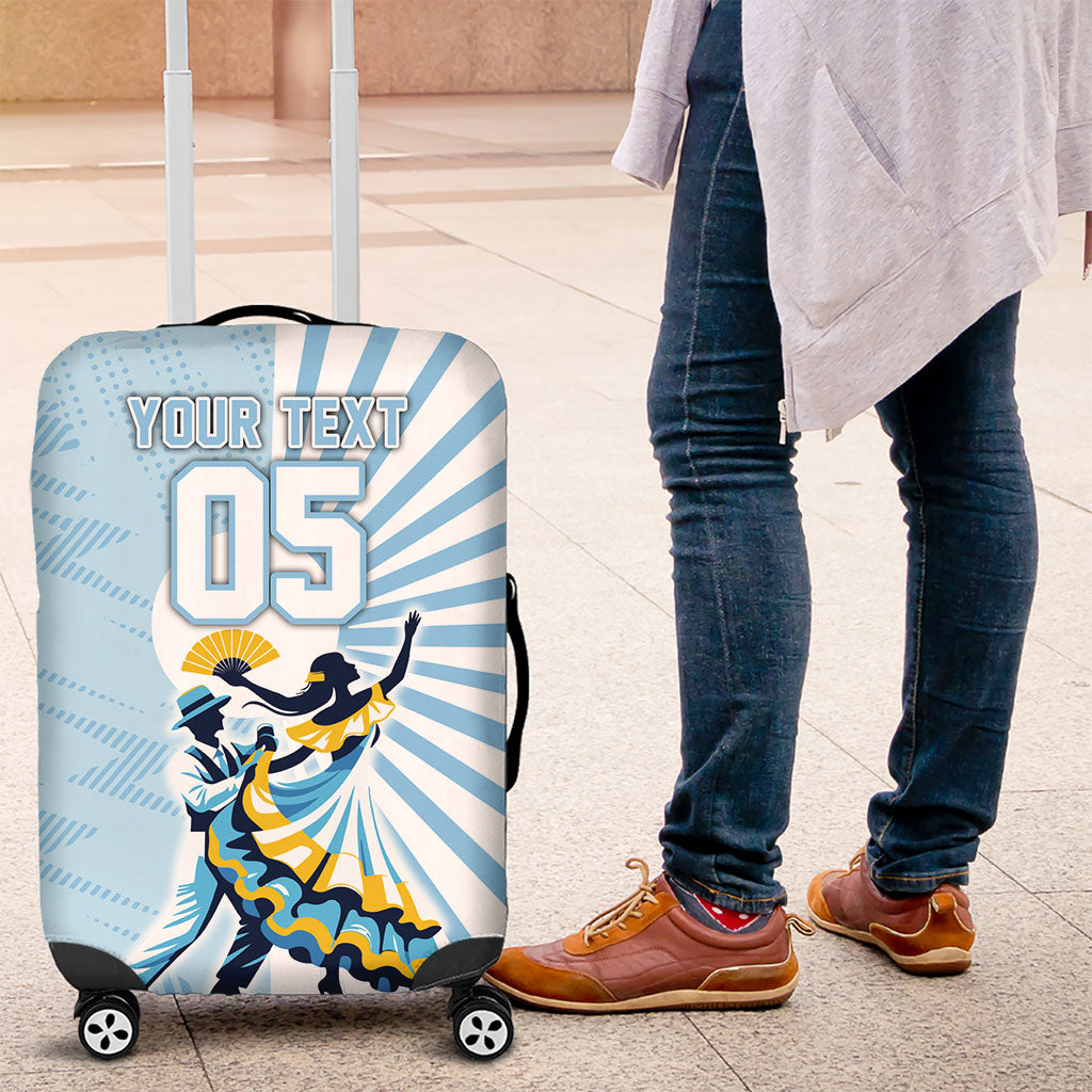 Personalized Uruguay Soccer Luggage Cover Cultural Dance Drums Sun Emblem Dynamic Flag