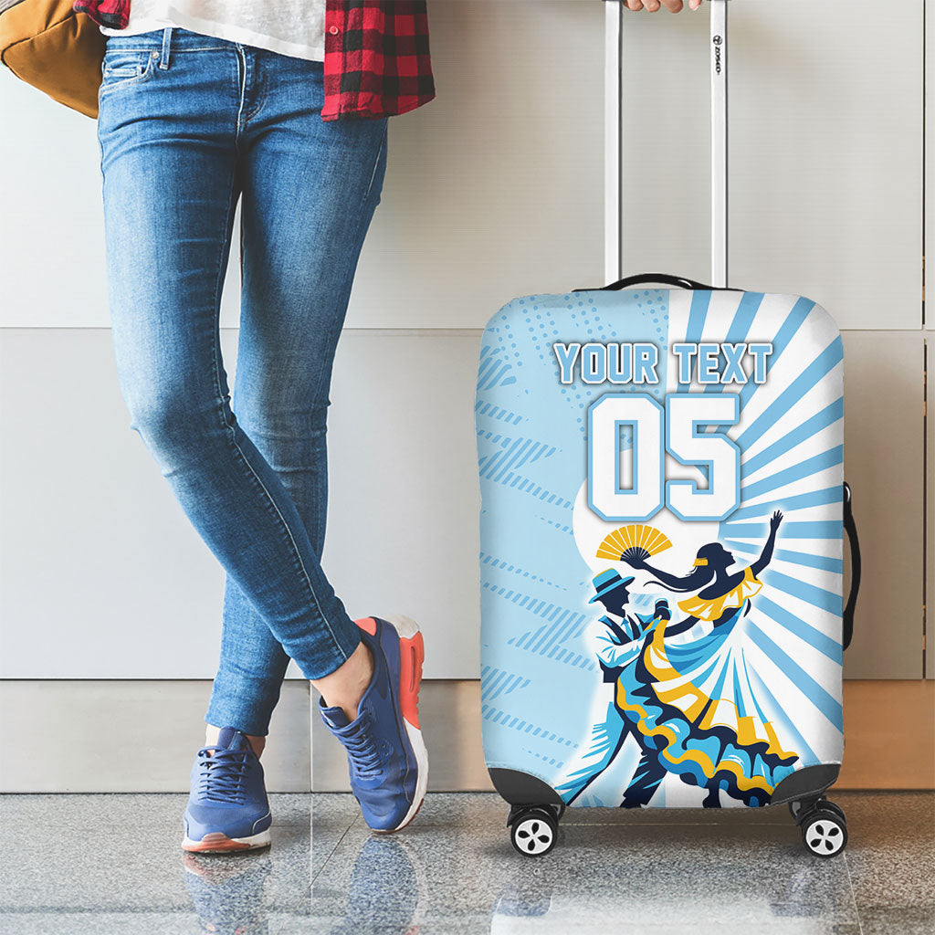 Personalized Uruguay Soccer Luggage Cover Cultural Dance Drums Sun Emblem Dynamic Flag