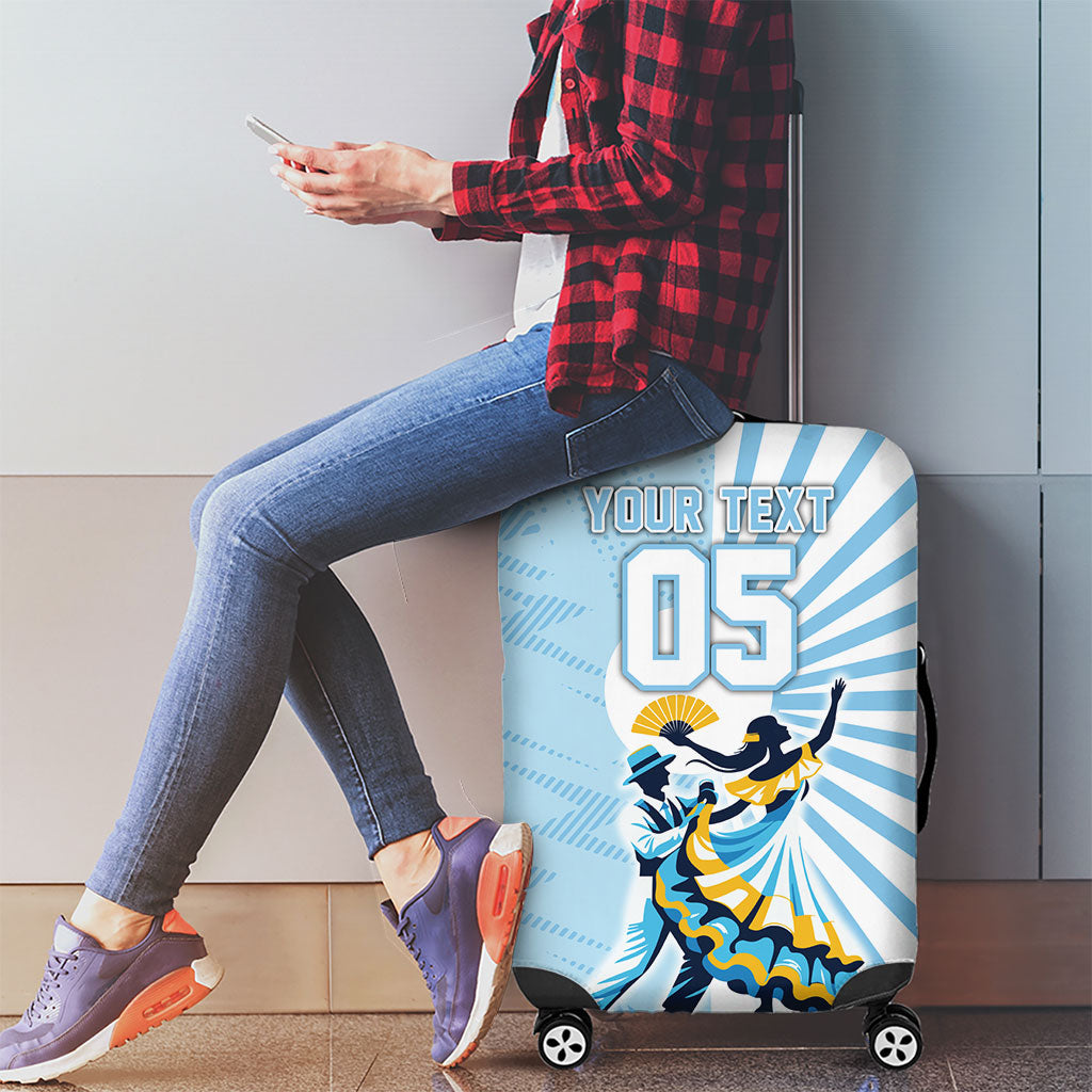 Personalized Uruguay Soccer Luggage Cover Cultural Dance Drums Sun Emblem Dynamic Flag