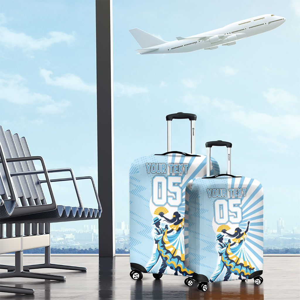 Personalized Uruguay Soccer Luggage Cover Cultural Dance Drums Sun Emblem Dynamic Flag