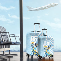 Personalized Uruguay Soccer Luggage Cover Cultural Dance Drums Sun Emblem Dynamic Flag