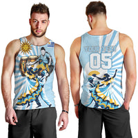 Personalized Uruguay Soccer Men Tank Top Cultural Dance Drums Sun Emblem Dynamic Flag