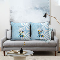 Personalized Uruguay Soccer Pillow Cover Cultural Dance Drums Sun Emblem Dynamic Flag