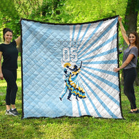 Personalized Uruguay Soccer Quilt Cultural Dance Drums Sun Emblem Dynamic Flag