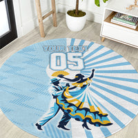 Personalized Uruguay Soccer Round Carpet Cultural Dance Drums Sun Emblem Dynamic Flag