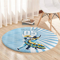 Personalized Uruguay Soccer Round Carpet Cultural Dance Drums Sun Emblem Dynamic Flag