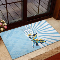 Personalized Uruguay Soccer Rubber Doormat Cultural Dance Drums Sun Emblem Dynamic Flag