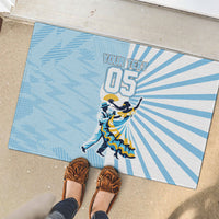 Personalized Uruguay Soccer Rubber Doormat Cultural Dance Drums Sun Emblem Dynamic Flag