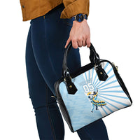 Personalized Uruguay Soccer Shoulder Handbag Cultural Dance Drums Sun Emblem Dynamic Flag